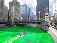 Chicago River Dyed Green